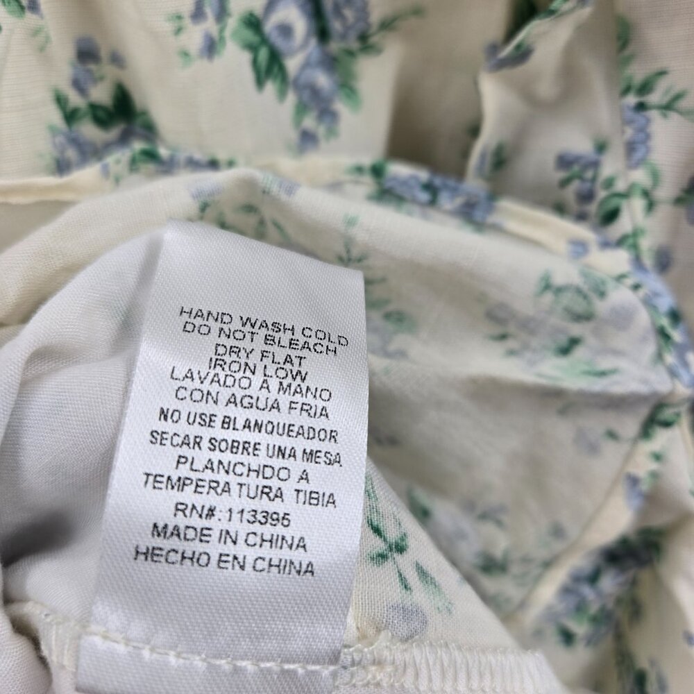 En Creme Cream Blue Floral Hi-Low Dress Size Large - Picture 8 of 16